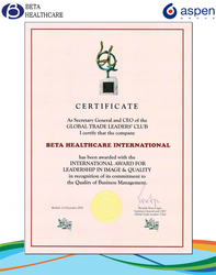 Beta's Certificate Award